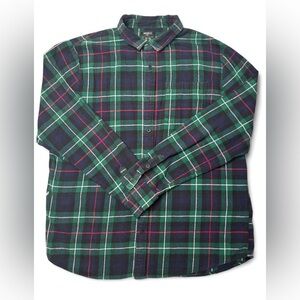 Forever 21 Green and Navy Plaid Button Down Shirt